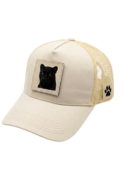 All animals Black Panther Printed Patch Detailed Mesh Trucker Baseball Cap Un...