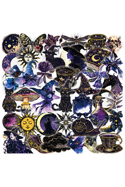 Choice 50pcs x2 50 Pcs PET Clear Magic Witch Stickers Student Scrapbook Noteb...