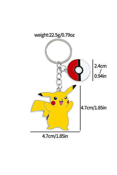 Choice Bandai KC0372 Pikachu Cartoon Metal Pendant Keychain Anime Keyrings Ca...