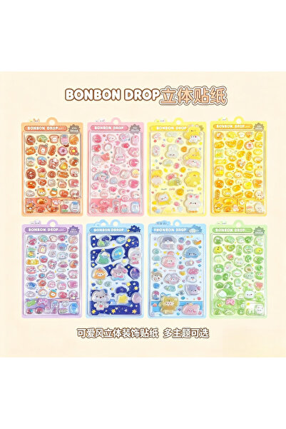 Choice Mix 6 pcs Fun Stickers 3D Stereoscopic Embossing Decorative Diary Stic...