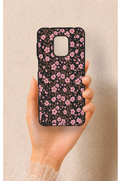Vip Case Redmi Note 9 Pro 9S Uyumlu Mini Pembe Çiçek Desenli Silikon Kılıf