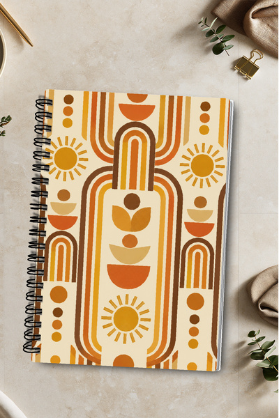 giftkonsept Retro Boho Abstract Design A5 50 Sheets 100 Pages Spiral Bound Un...