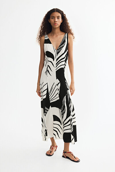 H&M Gode Pileli Krep Elbise