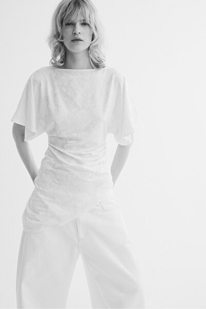 H&M Asimetrik Jakarlı Jarse Üst