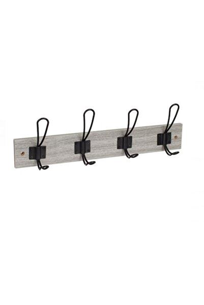 ANTBRO Suport cu 8 cârlige/4 șuruburi, lemn/metal, gri, Syamag, accesorii inc...