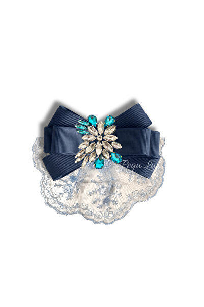 pegu baby collection Lux Blue Guipure Lace Special Design Brooch, Collar Broo...