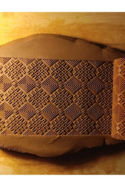 Enbceramic 10 CM DOKU RULOSU DESEN OKLAVASI SERAMİK POLİMER KİL KURABİYE KALIBI