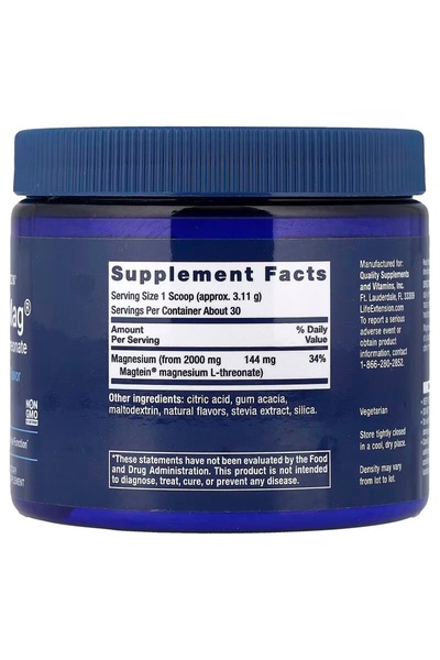 Life Extension Neuro-mag magnesium l-threonate tropical punch flavor 93.35 gr.