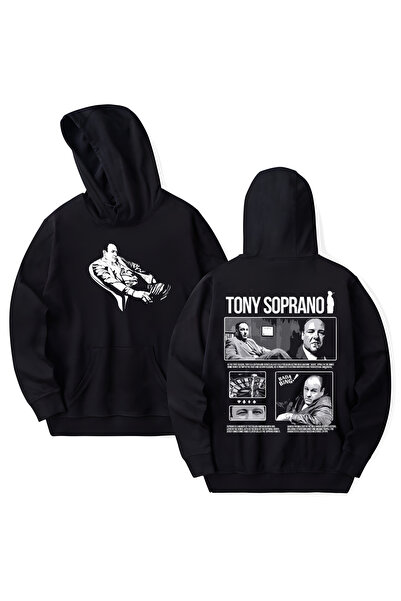 STİL-X The Sopranos Printed Cotton Long Sleeve Hooded Sweatshirt with 3 Threa...