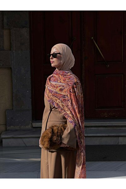 Aida Scarfs Velora amber silk crepe shawl