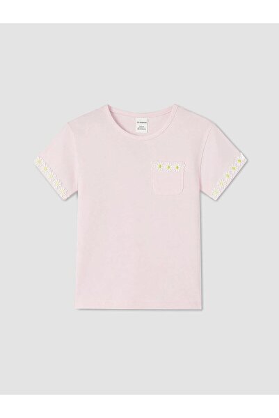 LC Waikiki Crew Neck Embroidered Girls' T-Shirt (S6)
