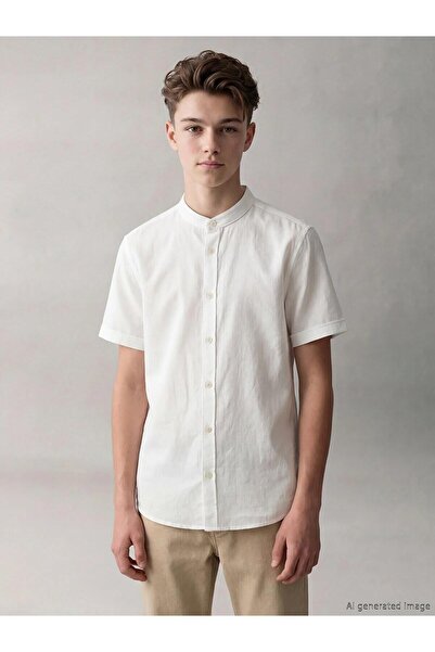 LC Waikiki Hakim Yaka Boys' Poplin Shirt (S6)