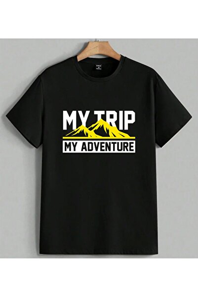 ELFERA Sari Dag Logo Design Printed Unisex Oversize T-Shirt Black