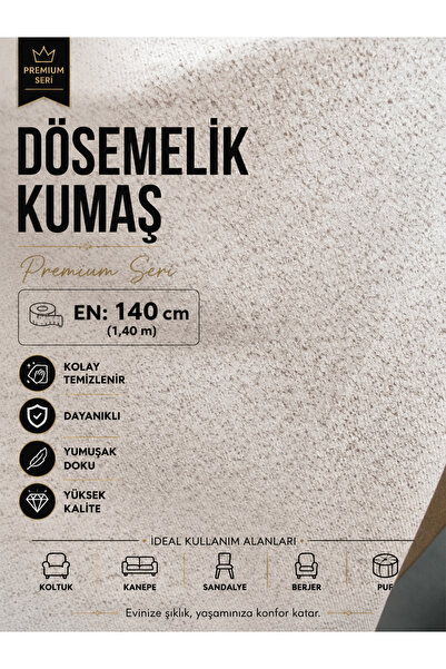 KARAHAN ALASKA İTHAL POLARLI ALTİ DÖŞEMELIK KUMAŞ KREM RENK EN 1.40 CM