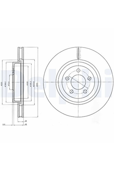 DELPHİ Set Discuri Frana Chrysler 300C Lancia Thema 2004-2014
