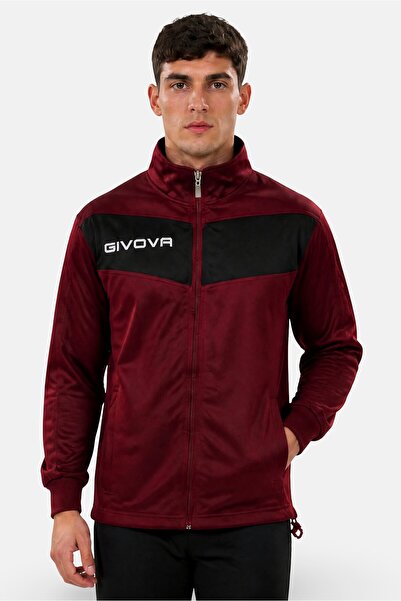 Givana Men Sportswear Fit Training Track jacket, Maroon