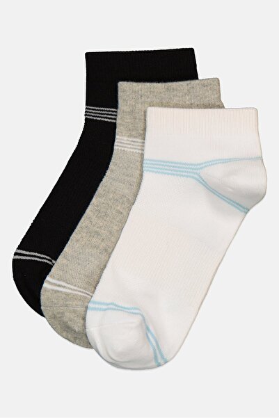 Anta Kids Girl 3 Pairs Plain Ankle Socks, Multicolor