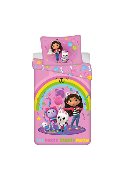 Gabby's Dollhouse Rainbow Party husa de pat 140×200cm, 70×90 cm microfibră