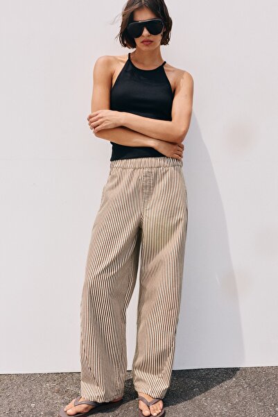 Pull & Bear Çizgili düz kesim pantolon