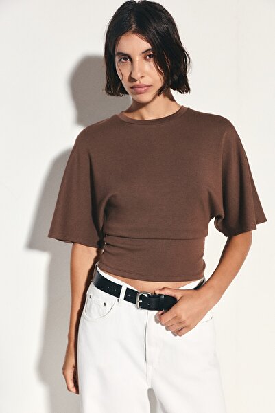 Pull & Bear Modal içerikli yarasa kollu tişört