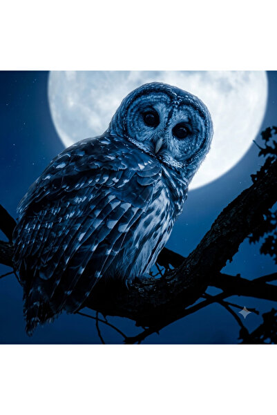 ISF MARKT Full Moon Owl 5D Diamond Mosaic Painting Set 30X30 cm - Bead Stone ...