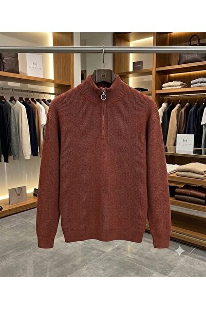 zs zaos fashion Men's Winter Thick Turtleneck Knitwear Sweater 100% Cotton Lo...