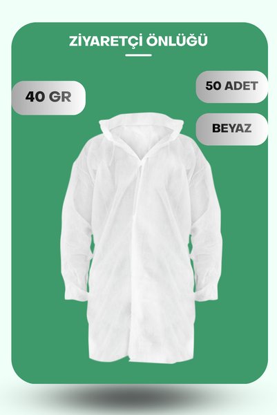 BlackBird Home Ziyaretçi Önlüğü Cırtlı Tek Kullanımlık Yüksek Gramaj 50 Adet