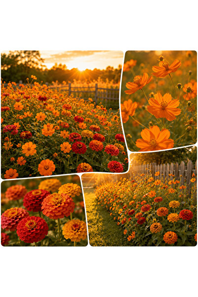 Bloom & Sow Seed مزيج بذور الزهور البرية الدافئة باللون البرتقالي-الأحمر (مزي...