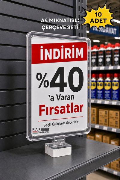 Raf Sanatı 5 Adet - A4 Güçlü Mıknatıs Tutuculu Fiyatlık Etiketlik – Dikey Yat...