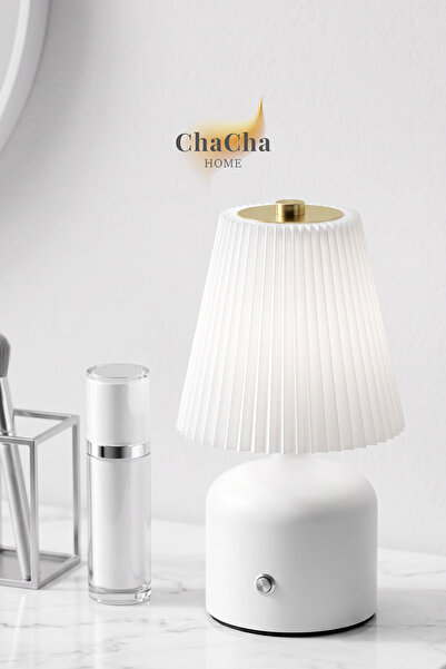 ChaCha Home Lumina Plissé Dokunmatik Şarjlı Masa Lambası - Kademeli Dimmerli ...