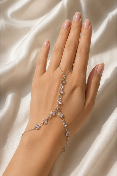 PABALAS Women's Silver Color Crystal Stone Shahmeran Bracelet – Adjustable El...