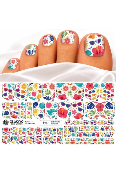 GELAXYO PEDI WRAPS ESTIVAL E-18 CU 38 DE WRAPURI, 26 DECORAȚIUNI, PILĂ, BEȚIȘ...