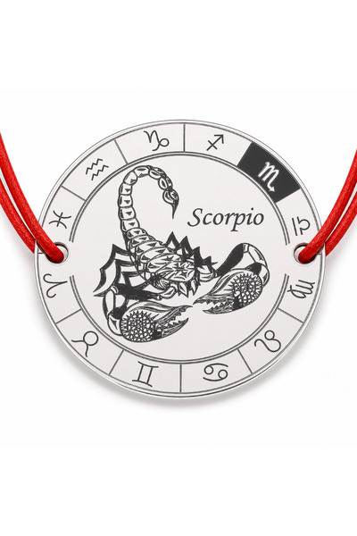 Simoshop Brățară argint 925 cu bănuț zodia Scorpion, șnur reglabil — cadou pe...