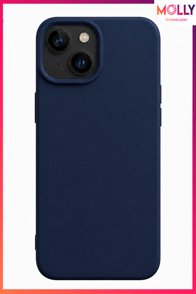 Molly Midnight Blue Liquid Inside Velvet Matte Silicone Case for iPhone 14 Plus