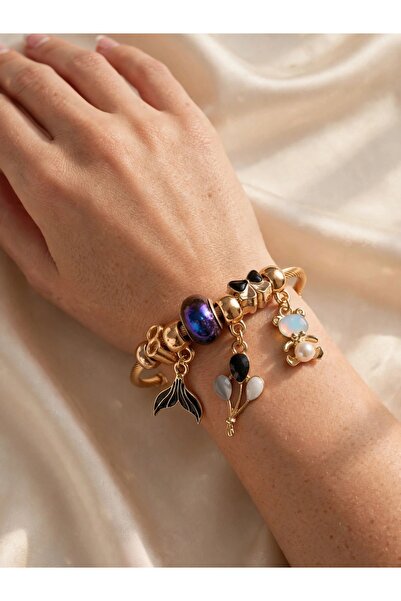 Çoklu Charm Çelik Bileklik