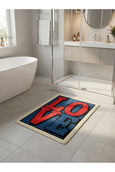 RUGRUMBA Non-Slip Sole Positive Energy Themed Washable Door Front-Bathroom Ma...
