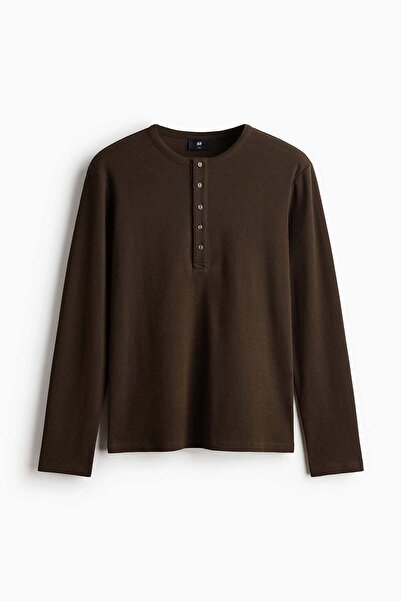 H&M Slim Fit Ribbed Henley shirt