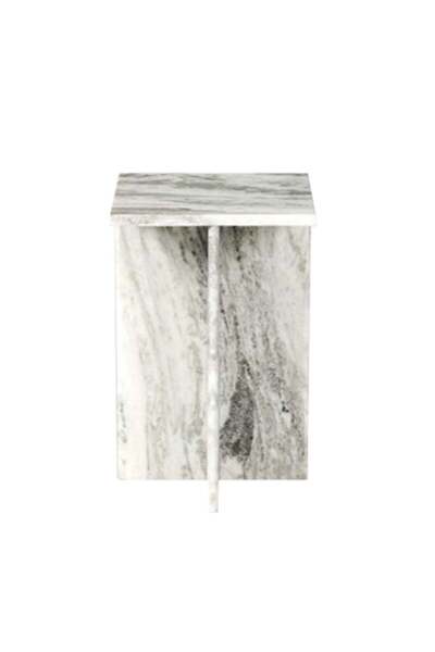 Sagebrook Home 22" Rommi Small Marble Table, White