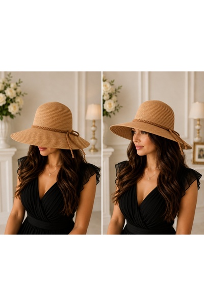OEM Pălărie Damă Bej cu Boruri Largi – Elegantă, Chic și Perfectă pentru Vară...