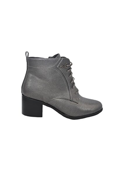 OEM Botina scurta pana la glezna,design cu siret,culoare gri