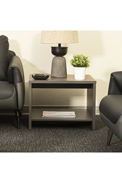Midas Furniture طاولة جانبية للمكتب من برافيون باللون البني
