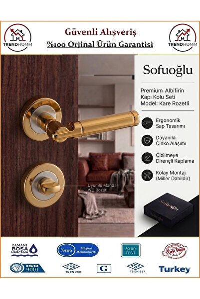 Sofuoğlu Şebboy Rozetli Kapı Kolu - Albifirin Saten - Orjinal Ürün