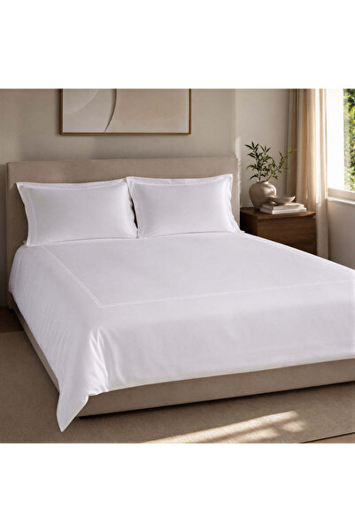 OTHELLO Hotel Collection Linor Frame Beyaz Nevresim Seti - 160x220 cm / Beyaz...
