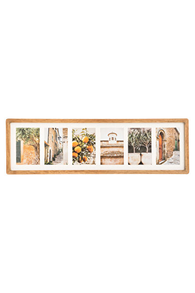 Danex Rama foto Milea pentru 6 poze 10x15 cm, lemn hevea, 21x70 cm, natur,