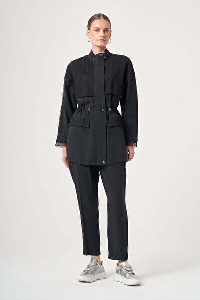 FTZ WOMEN Women's Mesh Detail Trouser Suit Black 31447