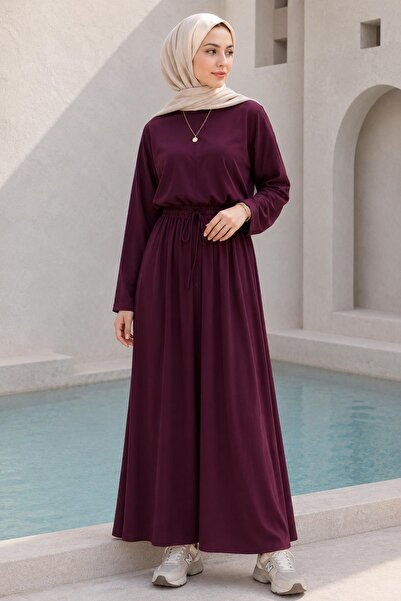 AFVENTE Serra Elastic Waist Skirt and Trousers Modal Double Suit Plum