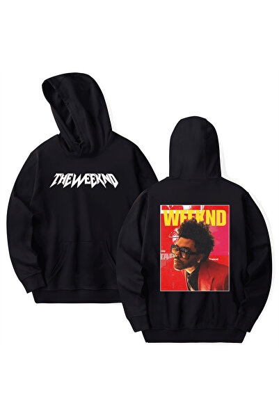 STİL-X The Weeknd Printed Cotton Long Sleeve Hooded Sweatshirt with 3 Yarns