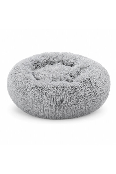 OEM Pet bed, soft and plush material, non-slip base, 60 cm diameter, Gray