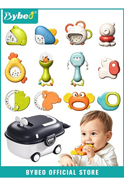 BYBEO 13PCS Baby Rattle Toys, Infant Teething Toys, Grab and Spin Rattles Sen...