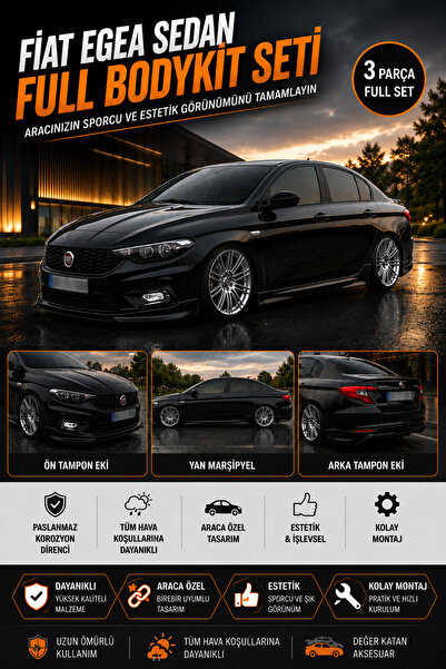 ModGR-Dizayn FİAT EGEA 2015-2020 ARACA ÖZEL FULL BODYKİT (ROCK SİYAH) FİBER